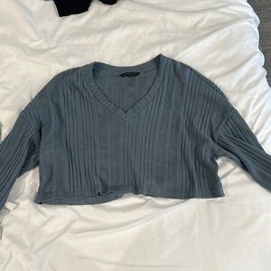 Blue Cropped Sweater